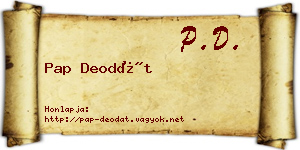 Pap Deodát névjegykártya
